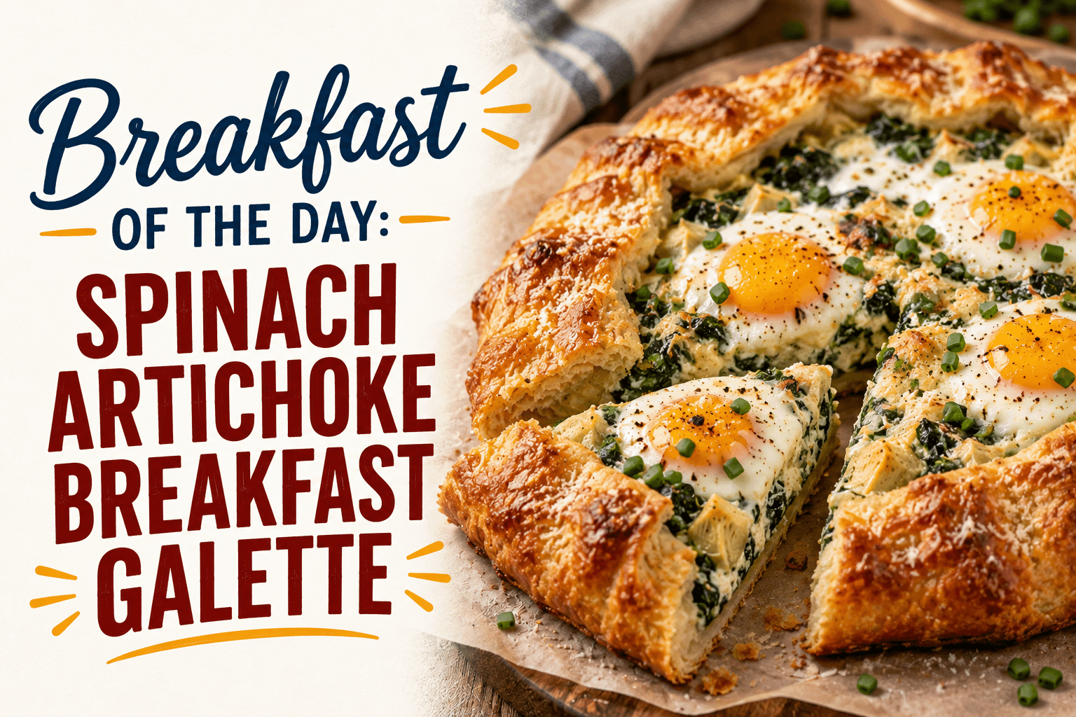 breakfast of the day spinach artichoke breakfast galette