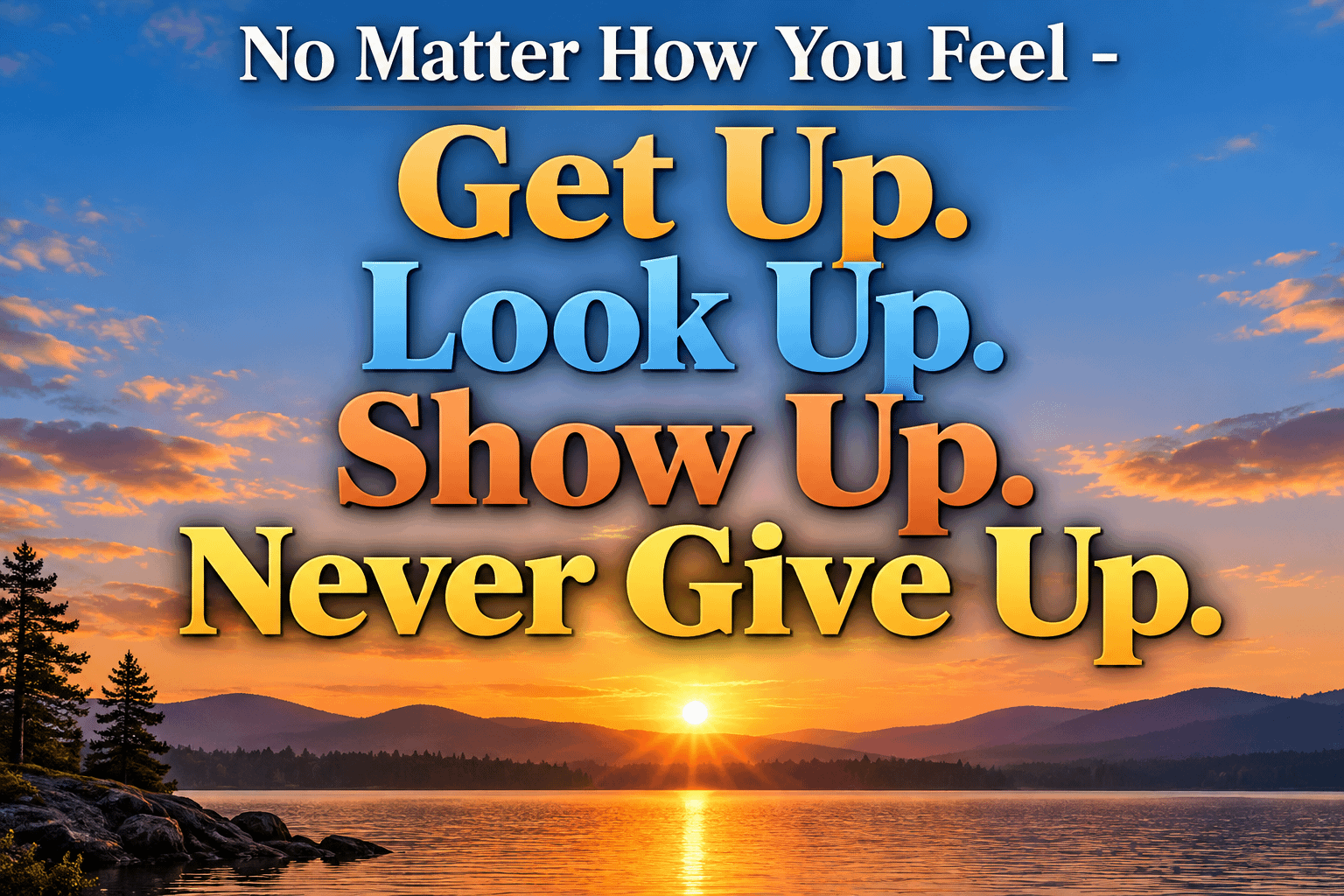 Inspiration of the Day: No Matter How You Feel — Get Up. Look Up. Show Up. Never Give Up. 11 Inspiration of the Day: No Matter How You Feel — Get Up. Look Up. Show Up. Never Give Up.