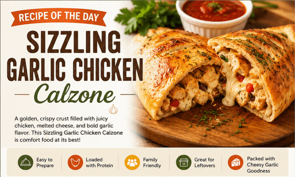 Recipe of the Day: Sizzling Garlic Chicken Calzone 1 91afb115 b111 4c2d 8fae 13f93b949001
