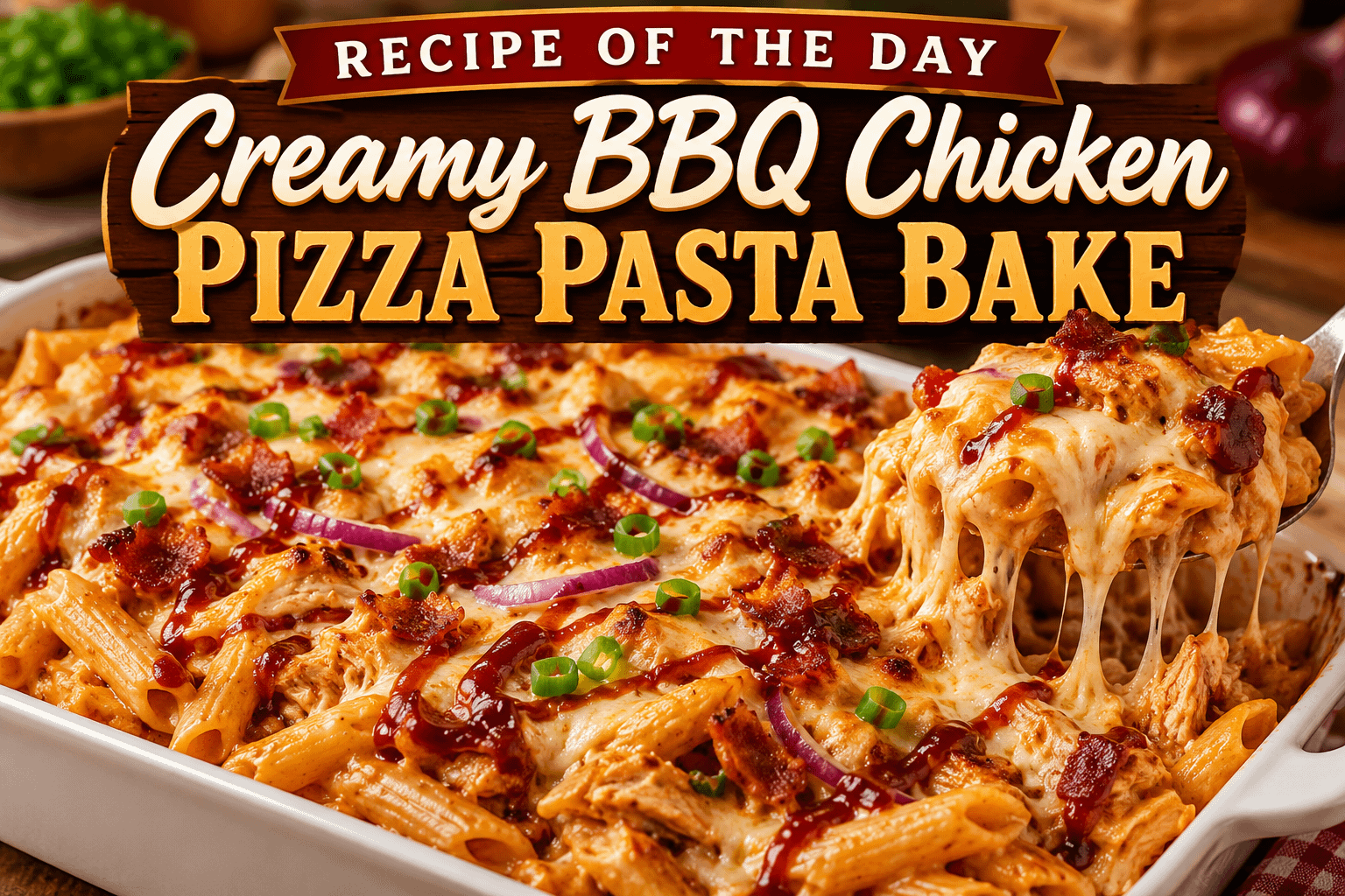 Recipe of the Day: Creamy BBQ Chicken Pizza Pasta Bake 1 18a4974c b08c 4341 b002 4809c2af901f
