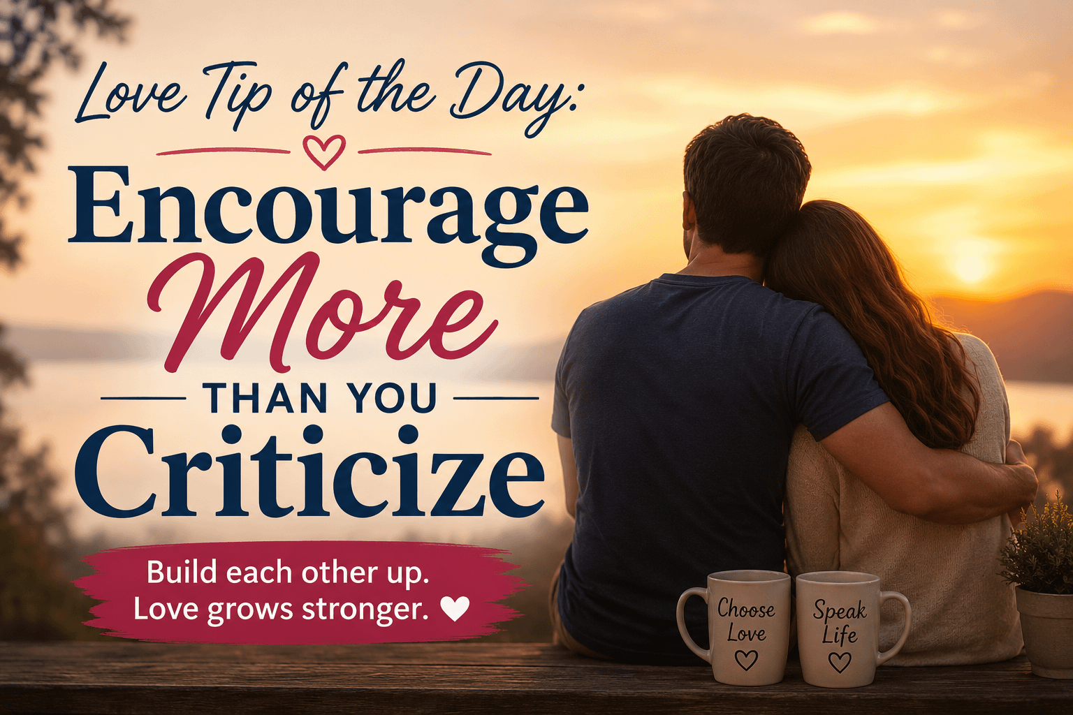 Love Tip of the Day: Encourage More Than You Criticize 1 Love Tip of the Day: Encourage More Than You Criticize