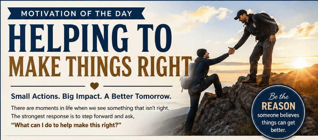 Motivation of the Day: Helping to Make Things Right 1 d96fbbc0 2d27 45fe b3dc 94d6497182e5