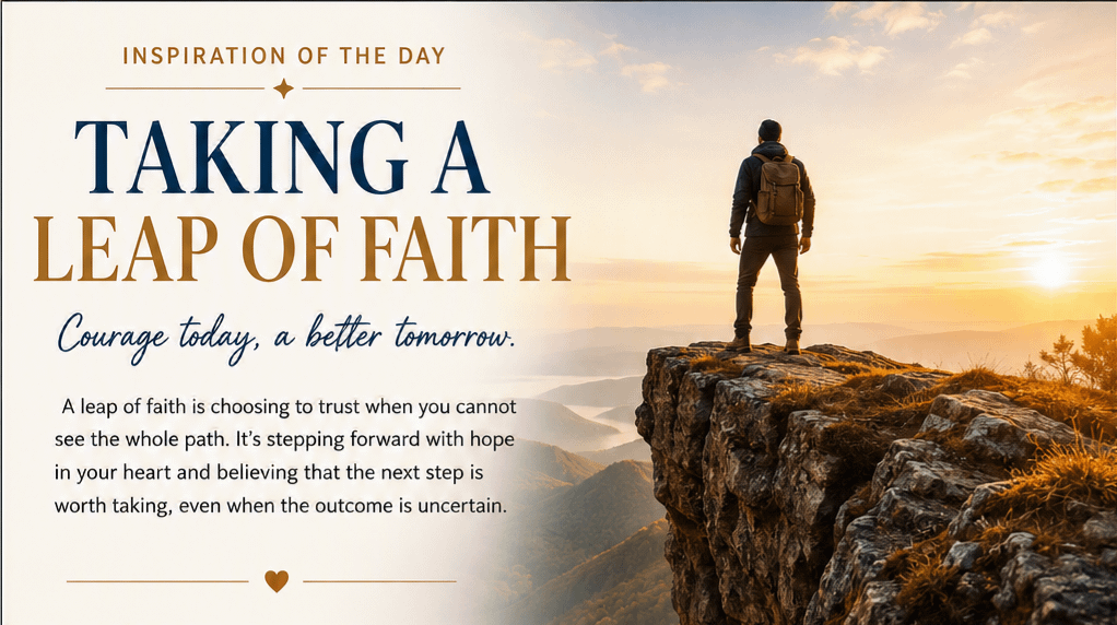Inspiration of the Day: Taking a Leap of Faith 1 a0b6bebe 3784 4374 b00a 98f807a68500