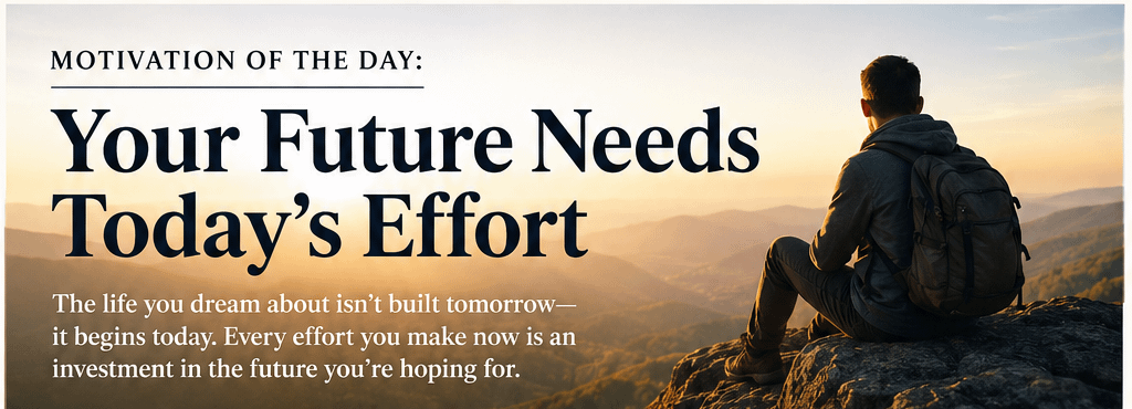 Motivation of the Day: Your Future Needs Today's Effort 14 Motivation of the Day: Your Future Needs Today’s Effort