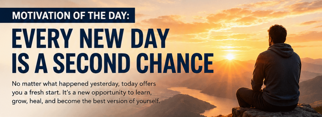 Motivation of the Day: Every New Day Is a Second Chance