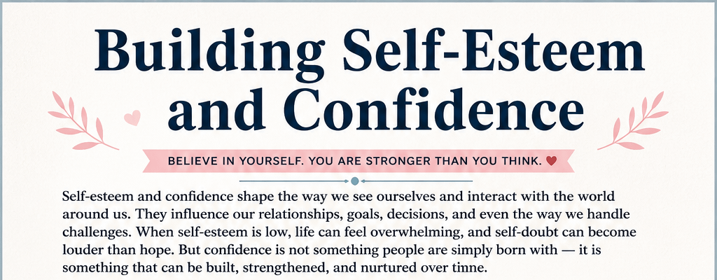 Building Self-Esteem and Confidence 1 Building Self-Esteem and Confidence
