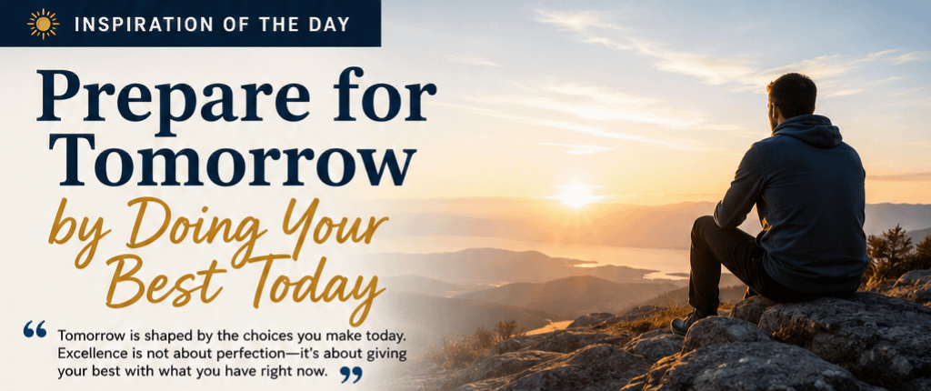 Inspiration of the Day: Prepare for Tomorrow by Doing Your Best Today 1 3ea79793 0d98 4710 8bf0 8fed2a0d2370