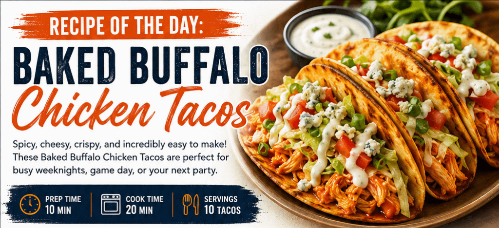 Recipe of the Day: Baked Buffalo Chicken Tacos 5 Recipe of the Day: Baked Buffalo Chicken Tacos