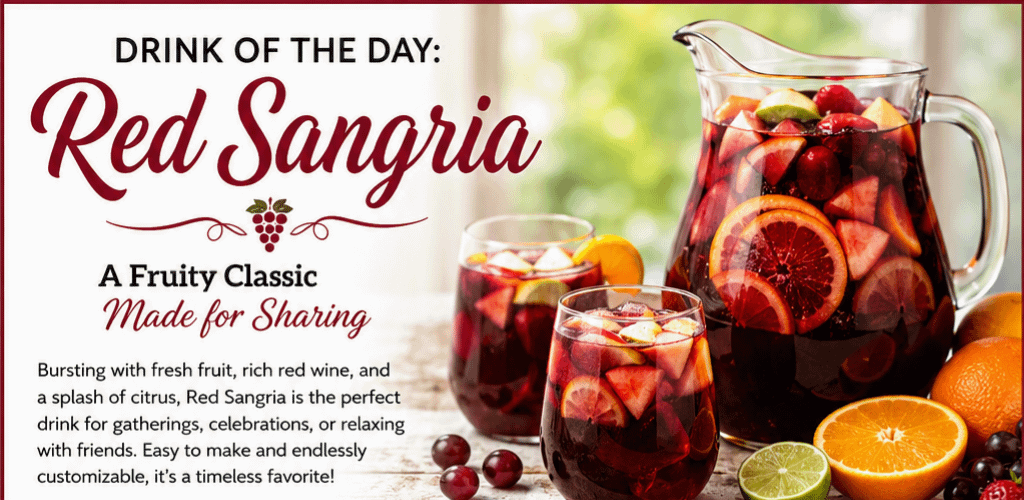 Drink of the Day: Red Sangria – A Fruity Classic Made for Sharing 4 Drink of the Day: Red Sangria – A Fruity Classic Made for Sharing