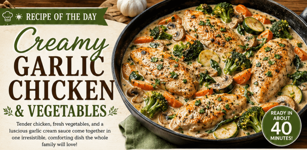 Recipe of the Day: Creamy Garlic Chicken & Vegetables