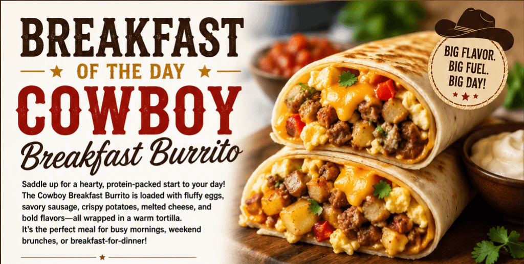 Breakfast of the Day: Cowboy Breakfast Burrito 6 Breakfast of the Day: Cowboy Breakfast Burrito