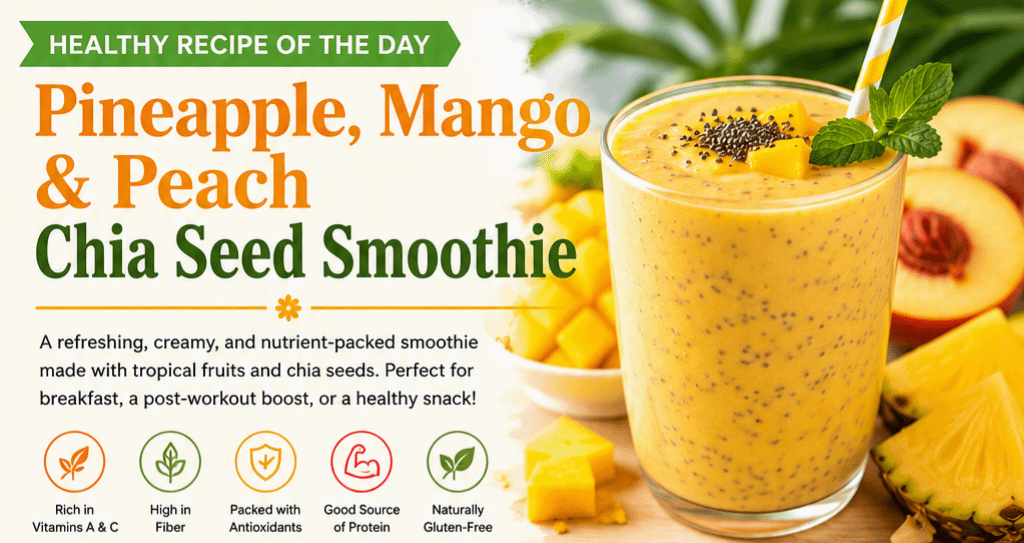 Healthy Recipe of the Day: Pineapple, Mango & Peach Chia Seed Smoothie 1 8a4967d4 6daa 49e1 94ba 5f3527e510c1