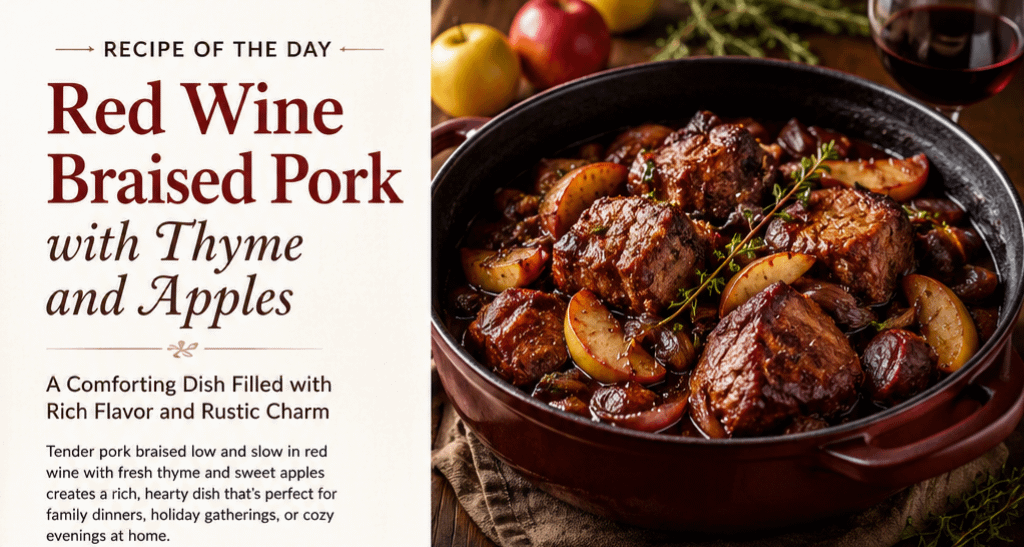 Recipe of the Day: Red Wine Braised Pork with Thyme and Apples 1 06dac22d 02f5 4abc 9b5c d44617a14e08