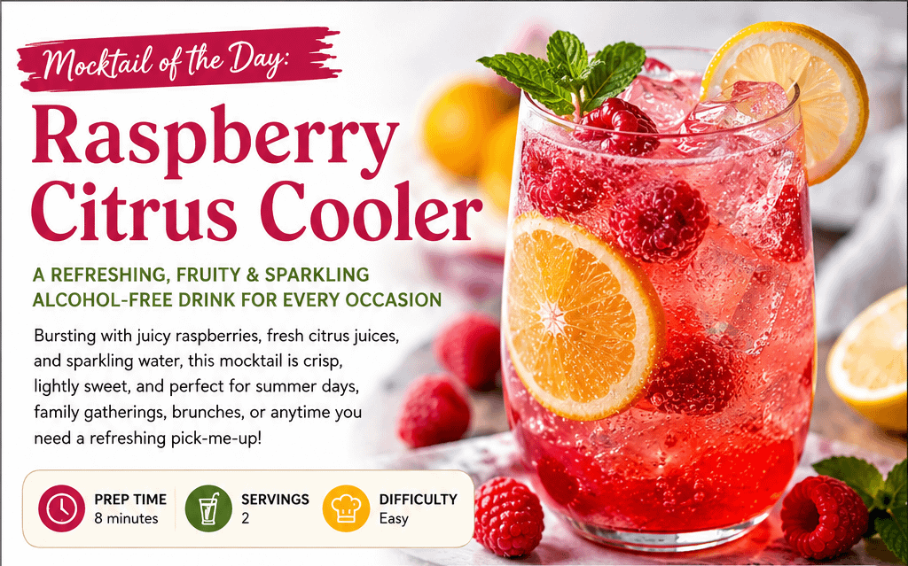 Mocktail of the Day: Raspberry Citrus Cooler 8 Mocktail of the Day: Raspberry Citrus Cooler