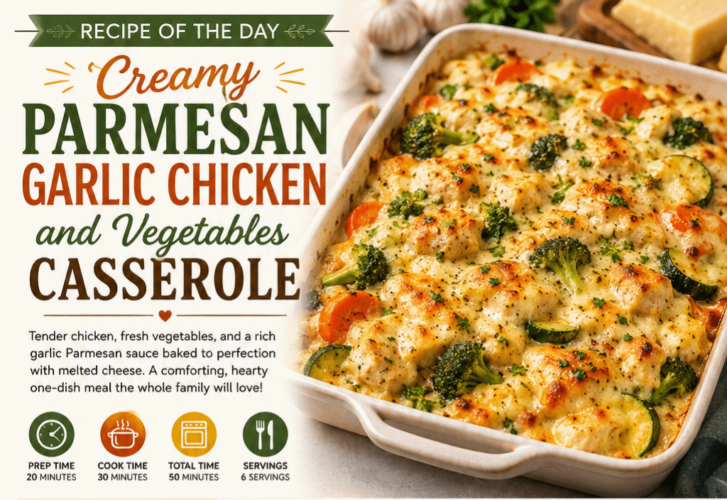Recipe of the Day: Creamy Parmesan Garlic Chicken and Vegetables Casserole 1 70b4e1cb ec67 476a 8957 9228c21e2572