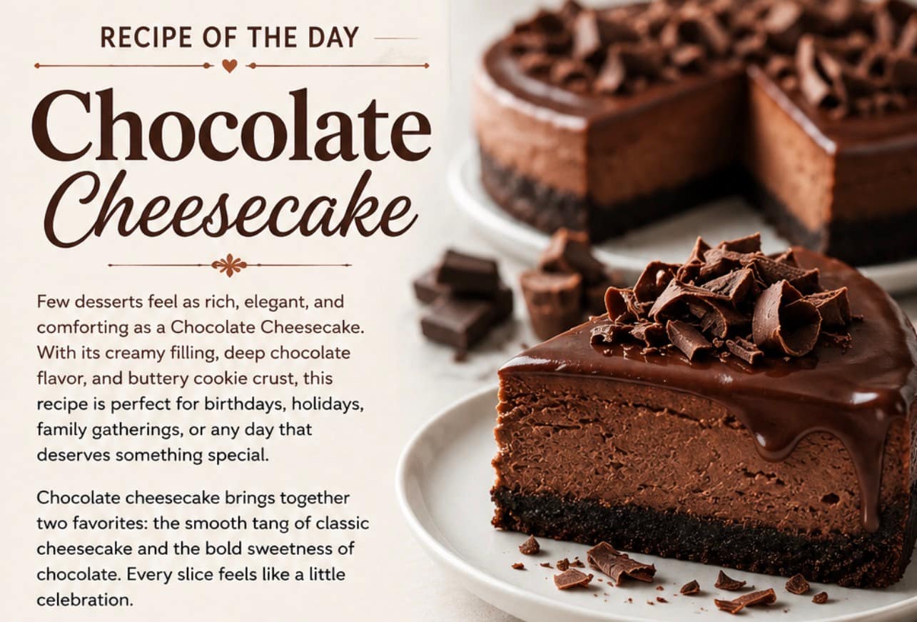 Recipe of the Day: Chocolate Cheesecake 6 Recipe of the Day: Chocolate Cheesecake