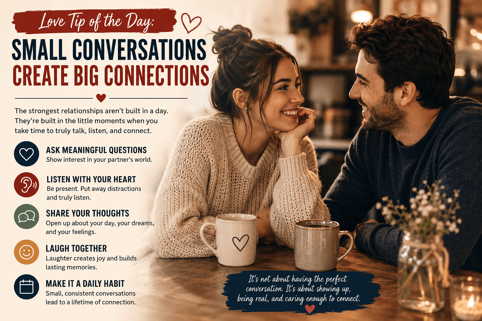 Love Tip of the Day: Small Conversations Create Big Connections 3 Love Tip of the Day: Small Conversations Create Big Connections