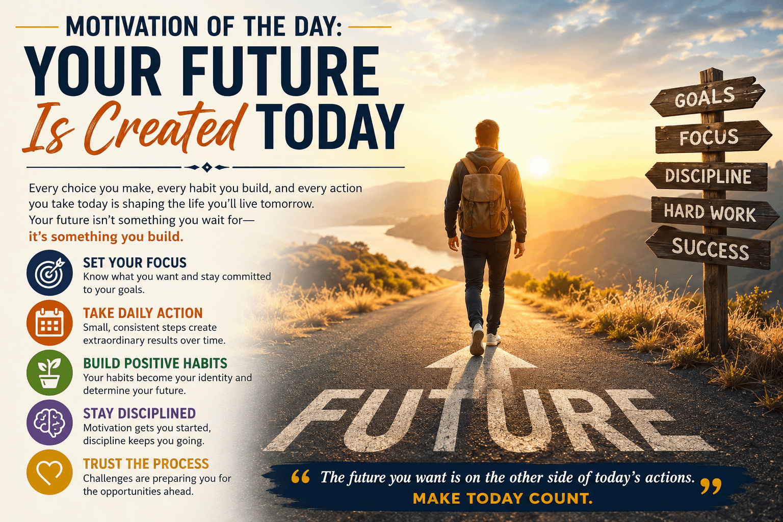 Motivation of the Day: Your Future Is Created Today 12 Motivation of the Day: Your Future Is Created Today