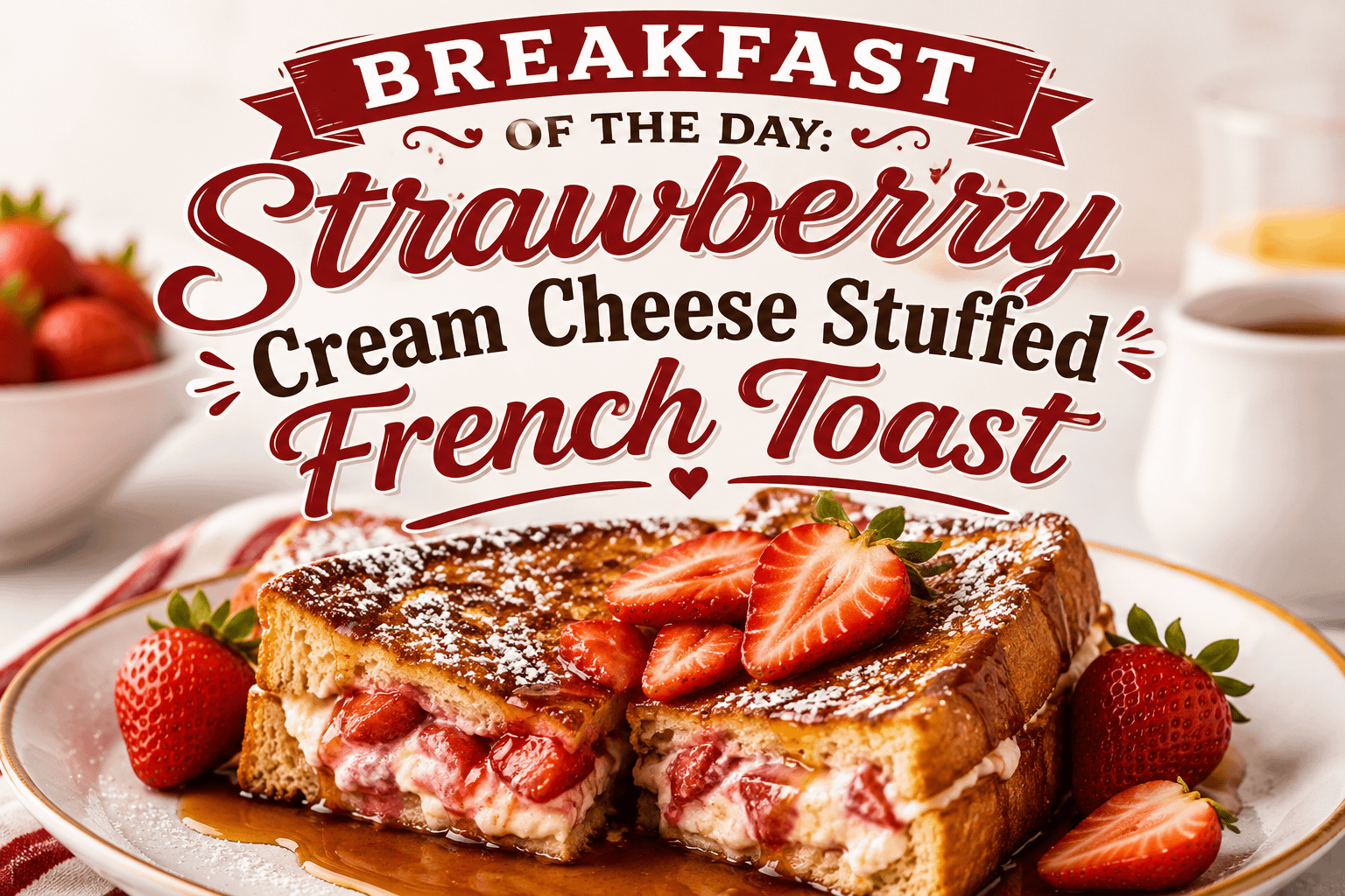 Breakfast of the Day: Strawberry Cream Cheese Stuffed French Toast 6 Breakfast of the Day: Strawberry Cream Cheese Stuffed French Toast