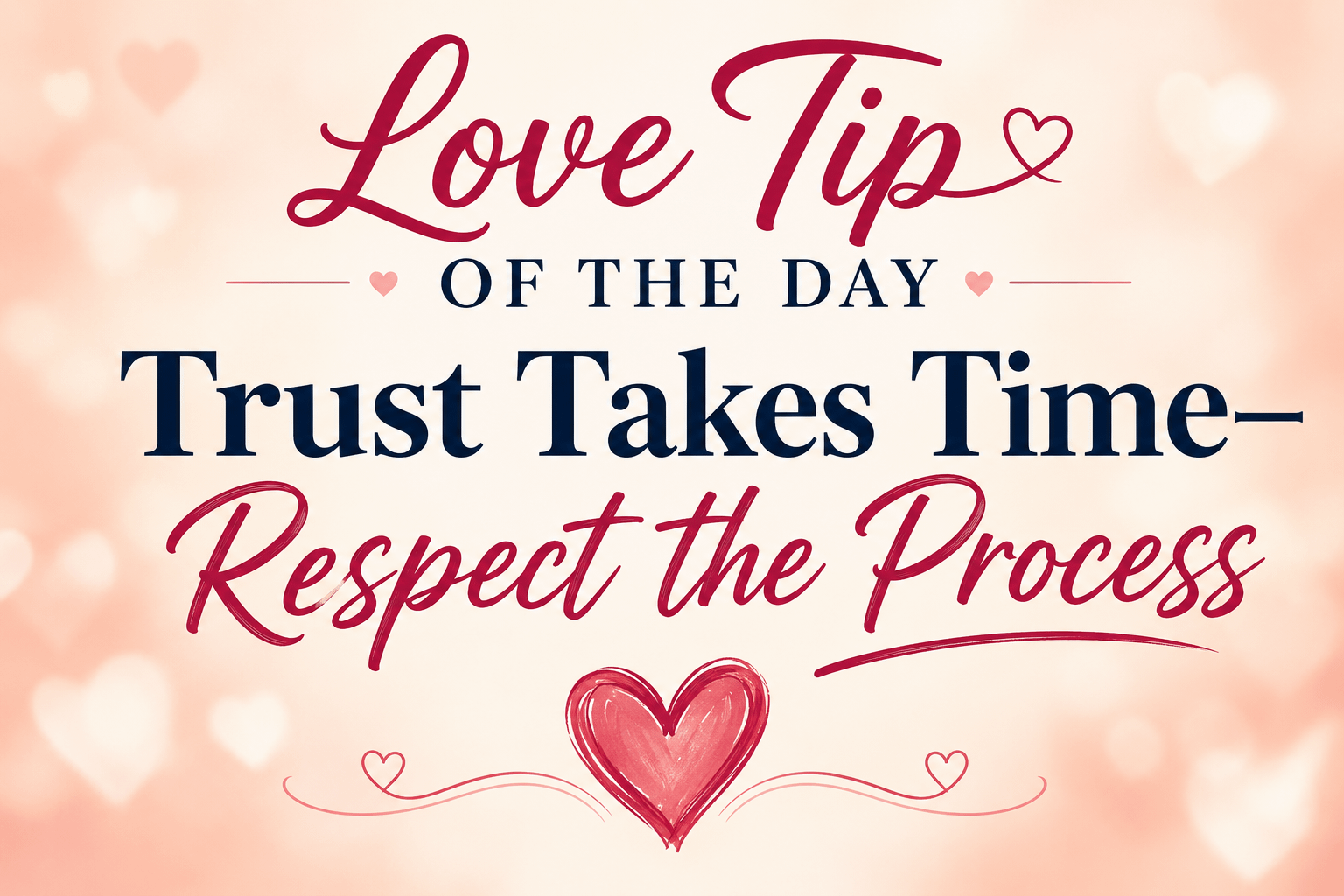 Love Tip of the Day: Trust Takes Time—Respect the Process