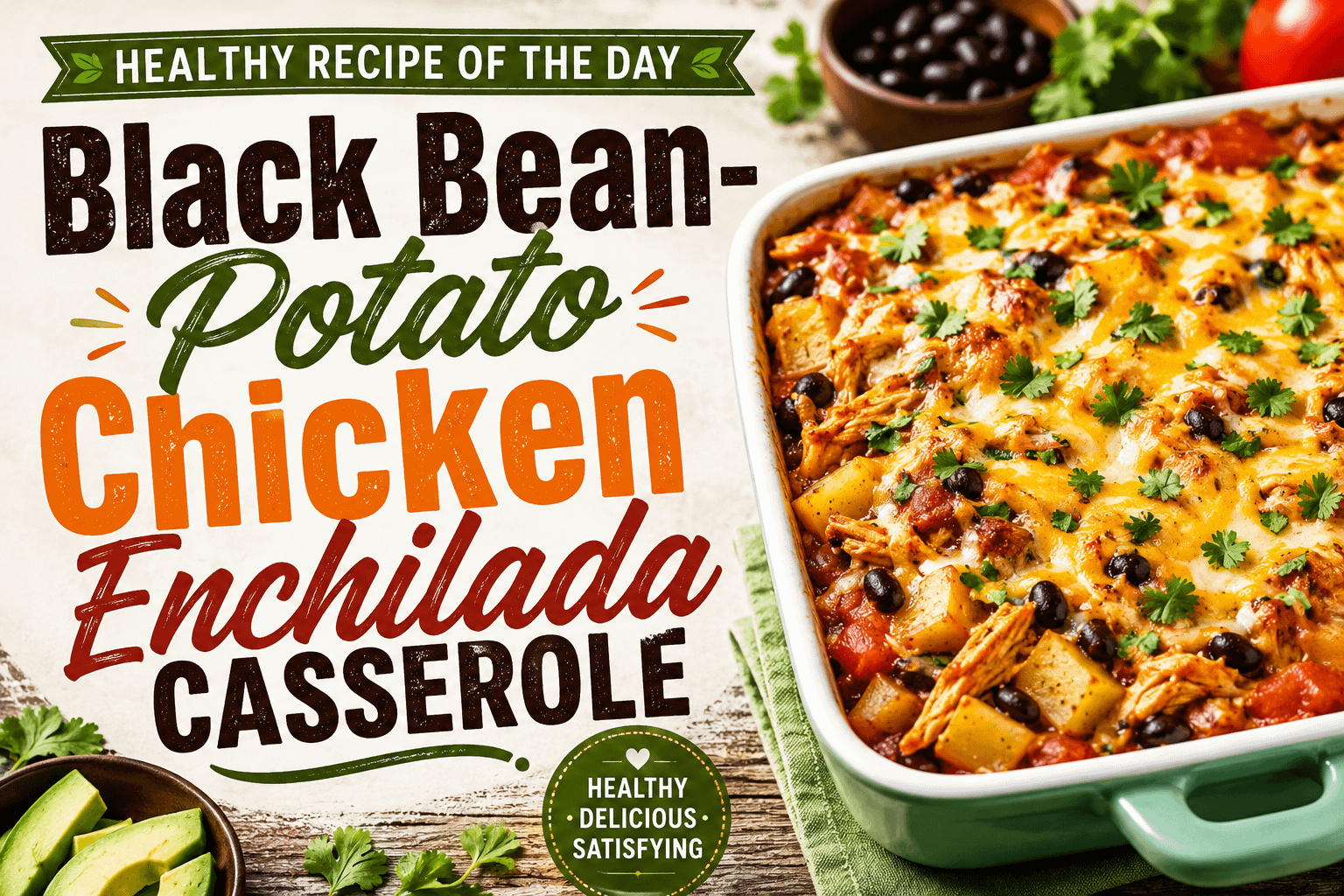 Healthy Recipe of the Day: Black Bean-Potato Chicken Enchilada Casserole 4 Healthy Recipe of the Day: Black Bean-Potato Chicken Enchilada Casserole