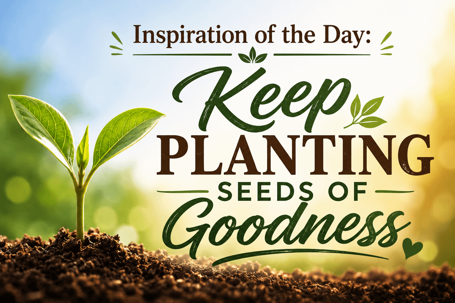 Inspiration of the Day: Keep Planting Seeds of Goodness 13 Inspiration of the Day: Keep Planting Seeds of Goodness