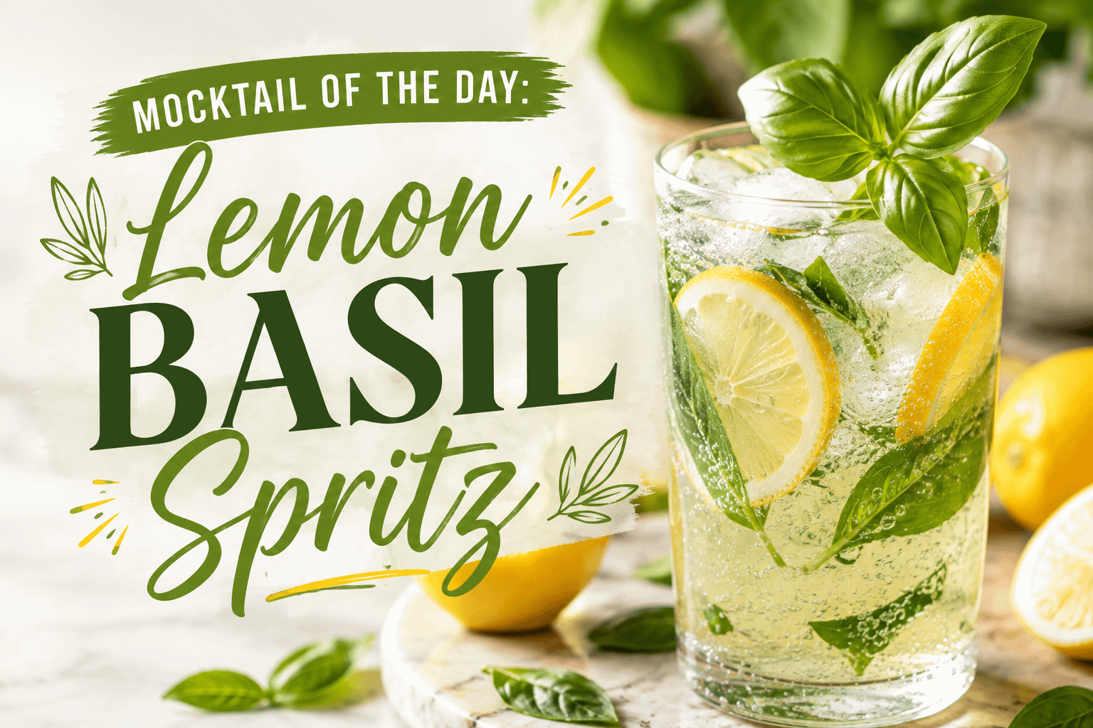 Mocktail of the Day: Lemon Basil Spritz 1 3d2f7c90 8969 46c0 ac5e b4a3e4cb3c7a