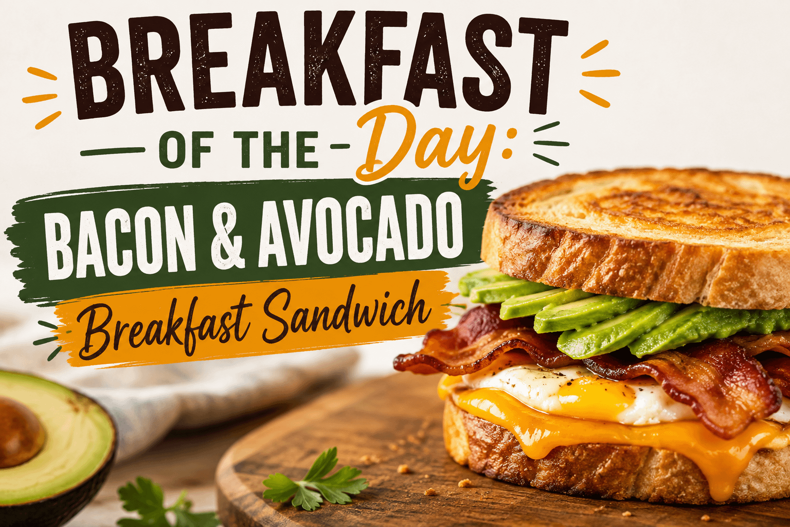 Breakfast of the Day: Bacon & Avocado Breakfast Sandwich 4 Breakfast of the Day: Bacon & Avocado Breakfast Sandwich