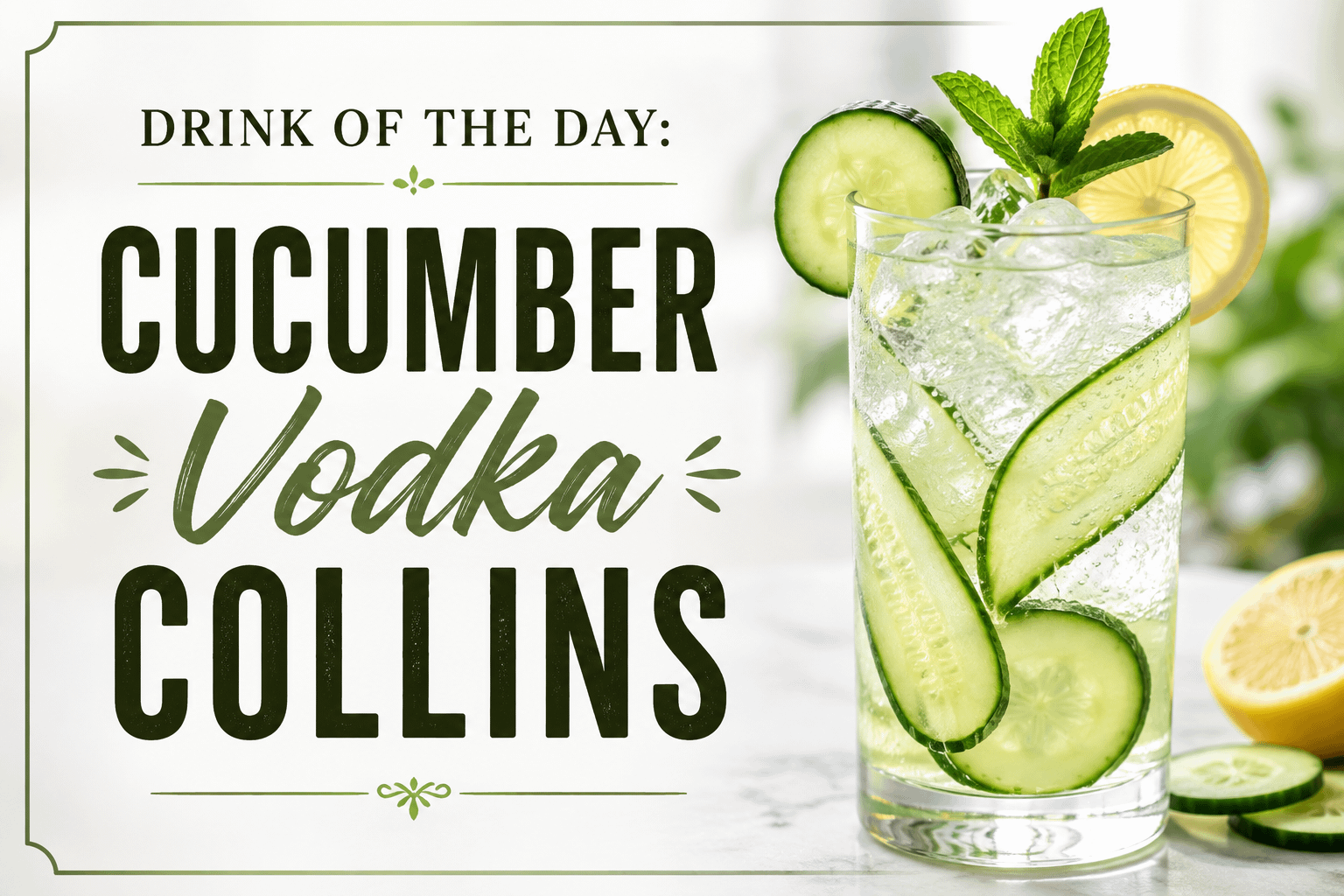 Drink of the Day: Cucumber Vodka Collins 1 567f2c6e d4fc 4961 8ae8 a84e16e5af0c