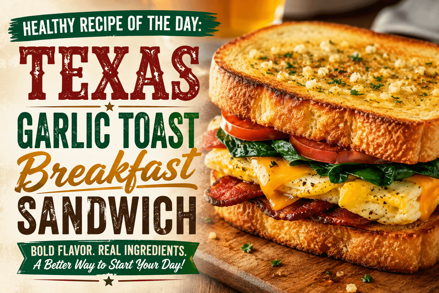 Healthy Recipe of the Day: Texas Garlic Toast Breakfast Sandwich 1 59390f8d e8f4 4673 ade3 3d43b0149985