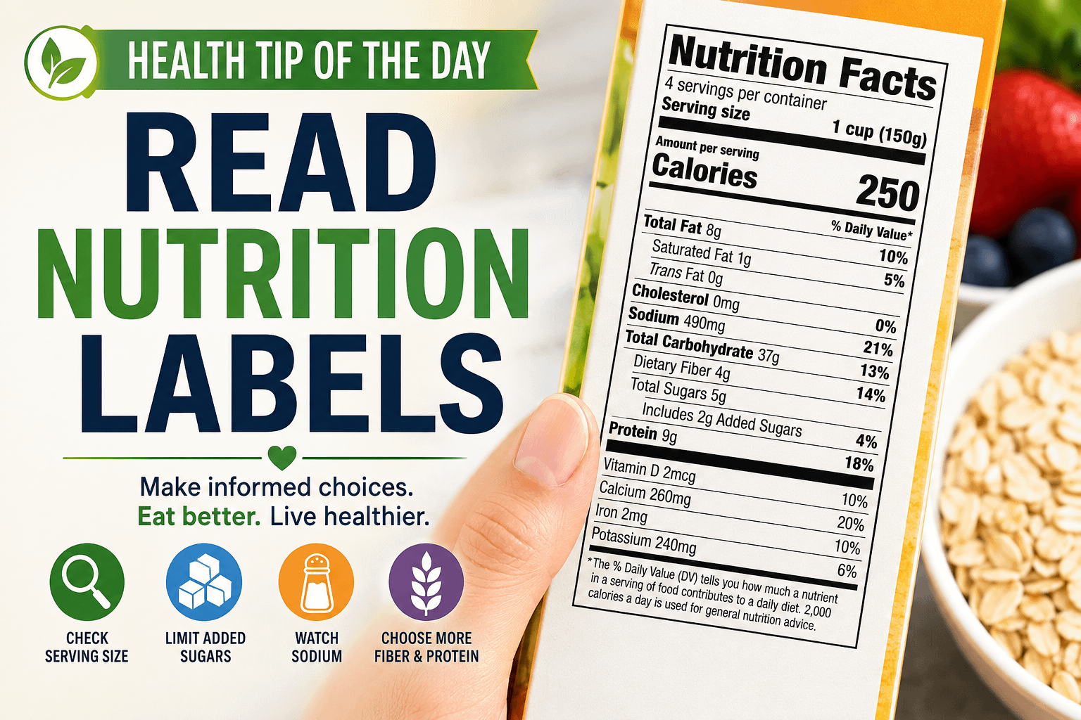 Health Tip of the Day: Read Nutrition Labels 6 Health Tip of the Day: Read Nutrition Labels