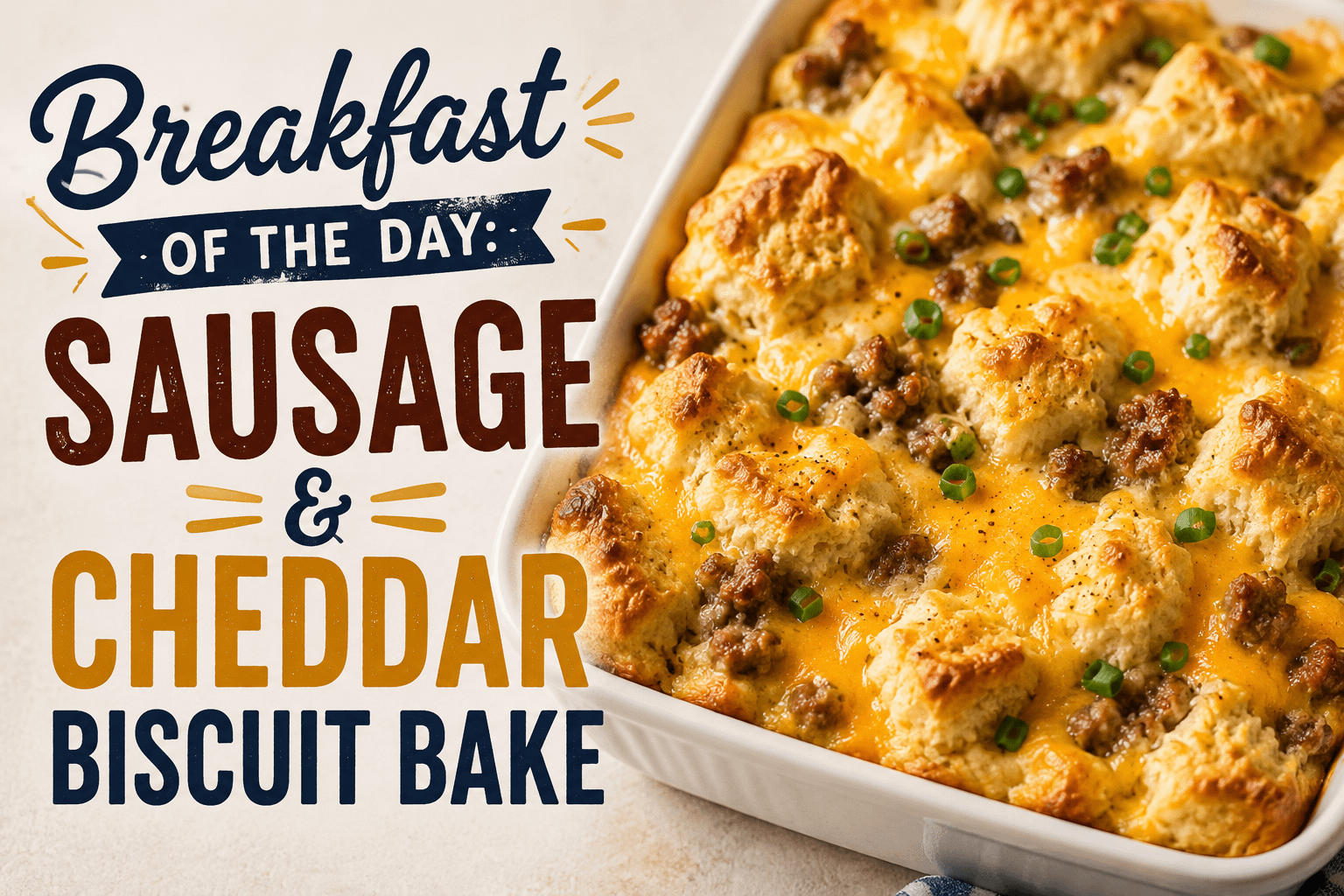Breakfast of the Day: Sausage & Cheddar Biscuit Bake