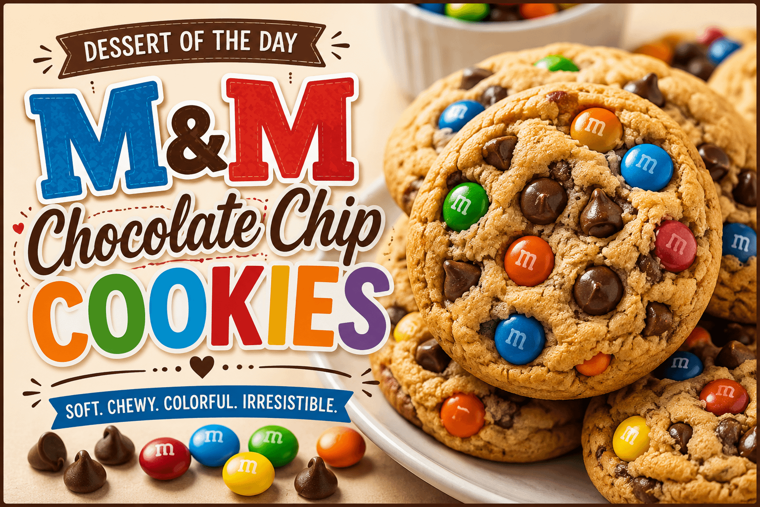 Dessert of the Day: M&M Chocolate Chip Cookies 1 71aec206 5762 47fc ba9e f8634d68014e