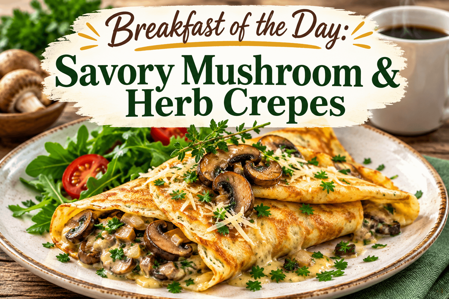 Breakfast of the Day: Savory Mushroom & Herb Crepes 10 Breakfast of the Day: Savory Mushroom & Herb Crepes