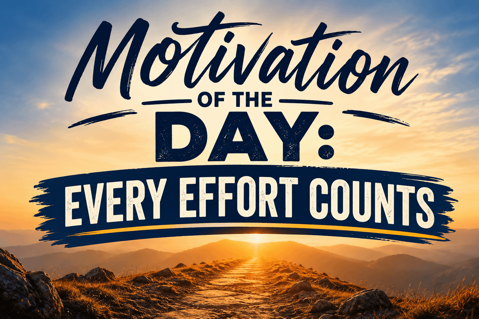 Motivation of the Day: Every Effort Counts 12 Motivation of the Day: Every Effort Counts