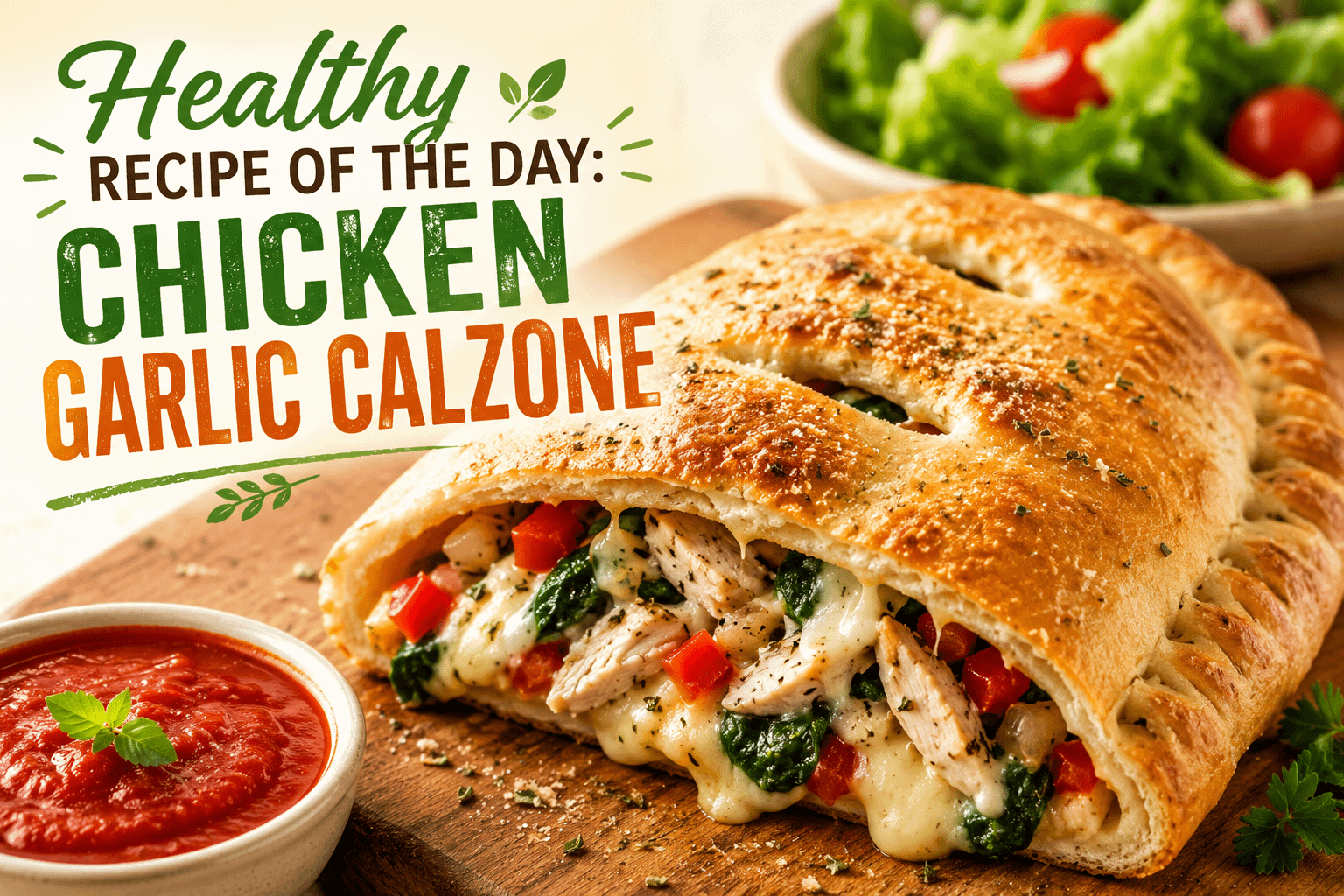 Healthy Recipe of the Day: Chicken Garlic Calzone 10 Healthy Recipe of the Day: Chicken Garlic Calzone