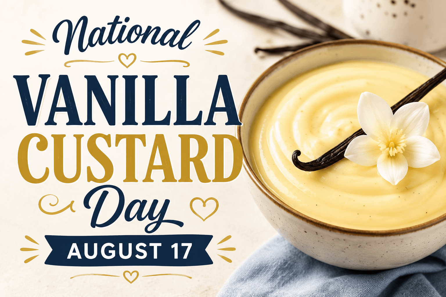 National Vanilla Custard Day – August 17: Celebrating a Creamy Classic 1 d4c88583 ca48 4c82 b907 72f08563777b