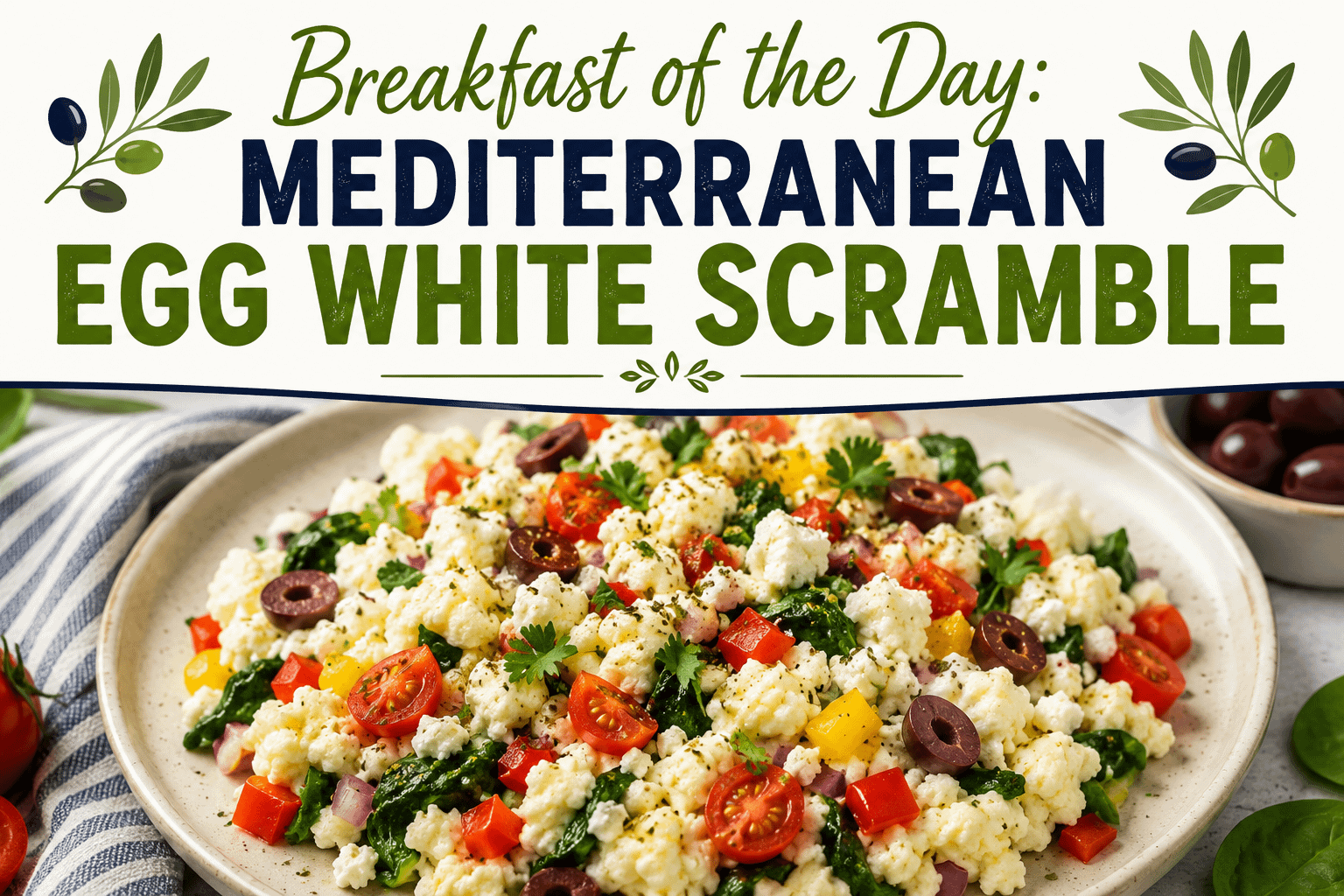 Breakfast of the Day: Mediterranean Egg White Scramble 6 Breakfast of the Day: Mediterranean Egg White Scramble