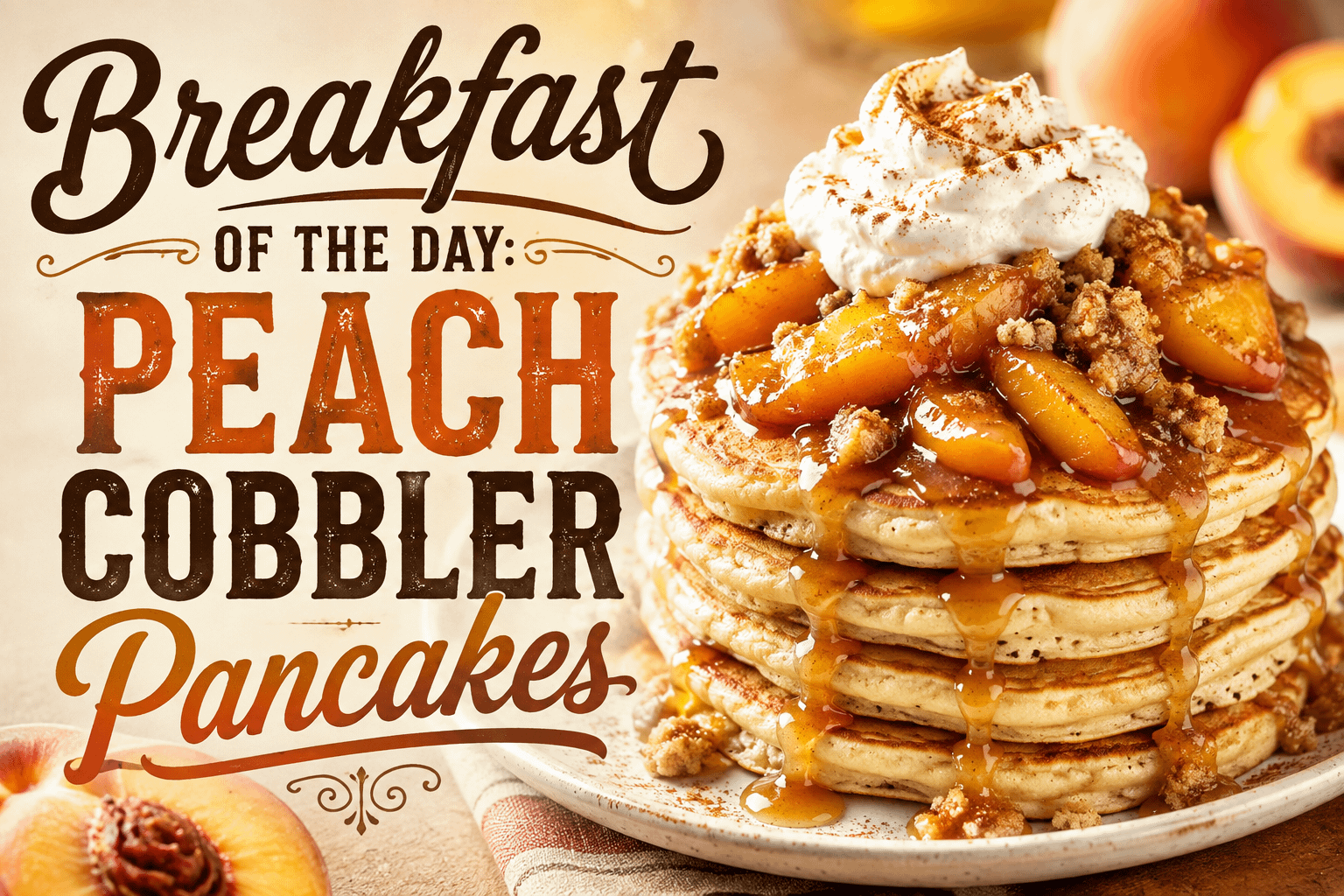 Breakfast of the Day: Peach Cobbler Pancakes 2 Breakfast of the Day: Peach Cobbler Pancakes