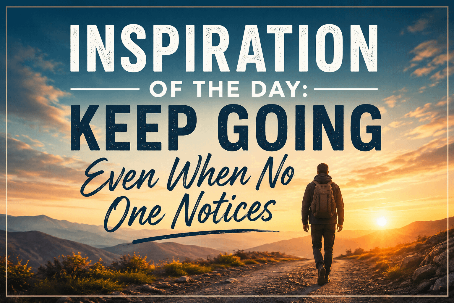 Inspiration of the Day: Keep Going Even When No One Notices 14 Inspiration of the Day: Keep Going Even When No One Notices
