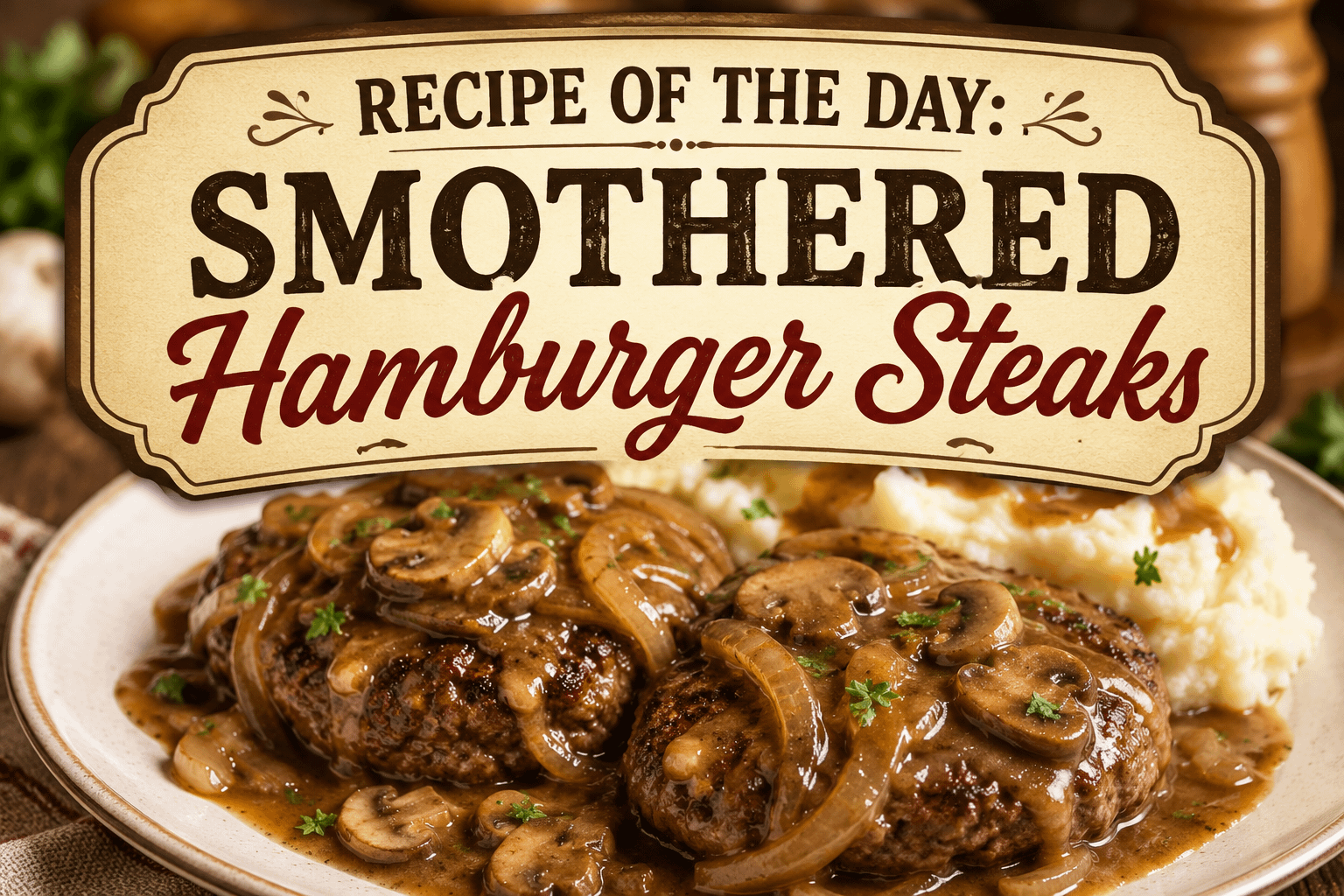 Recipe of the Day: Smothered Hamburger Steaks 1 Recipe of the Day: Smothered Hamburger Steaks