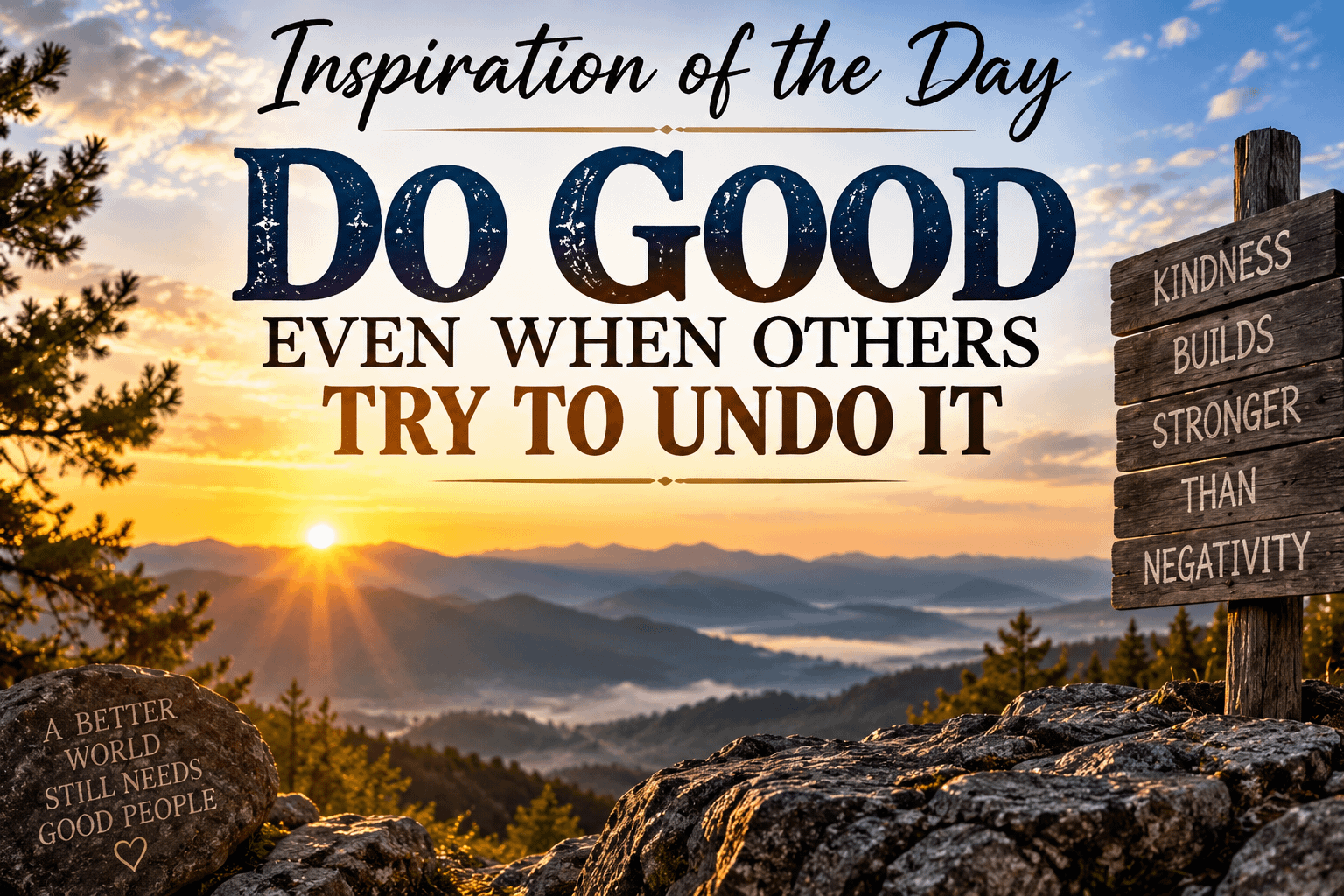 Inspiration of the Day: Do Good Even When Others Try to Undo It 5 Inspiration of the Day: Do Good Even When Others Try to Undo It