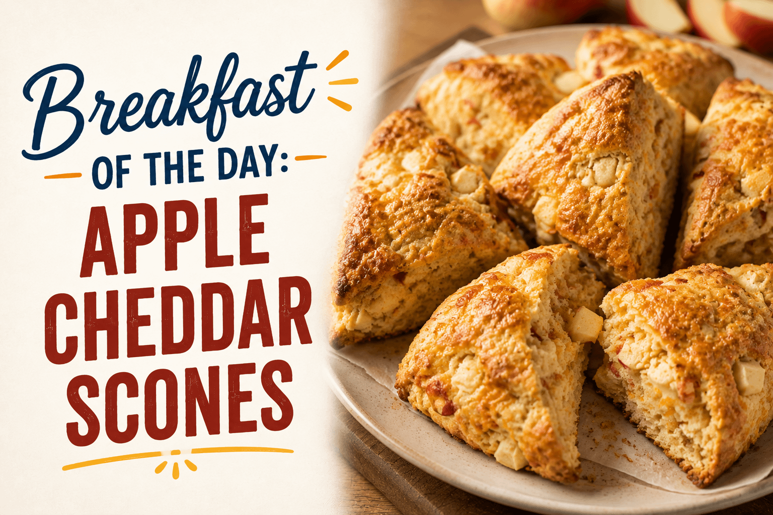 breakfast of the day apple cheddar scones