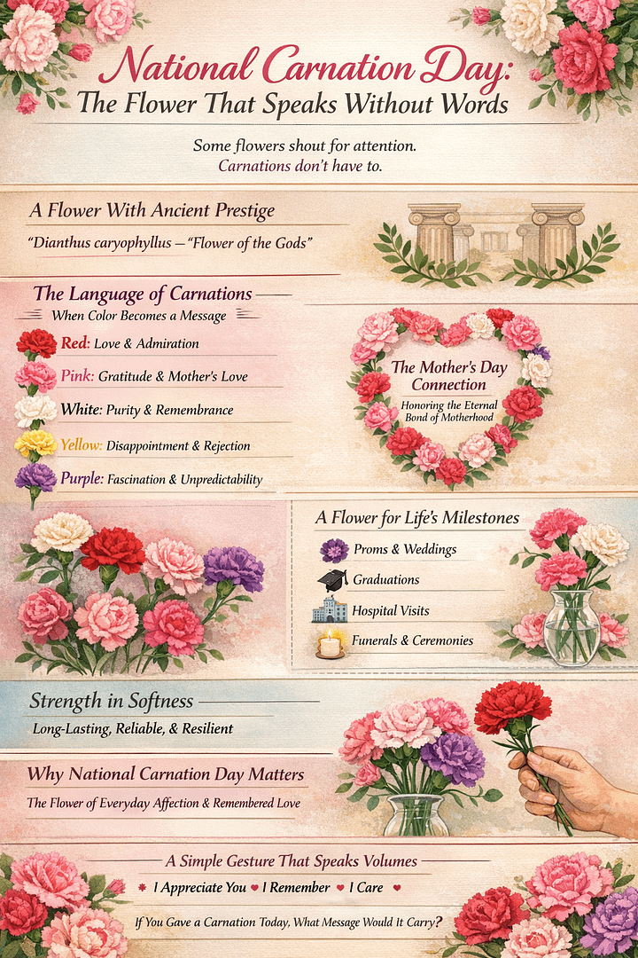 National Carnation Day: The Flower That Speaks Without Words 1 1a0d307f 61bf 450d 827c 8e617012b904