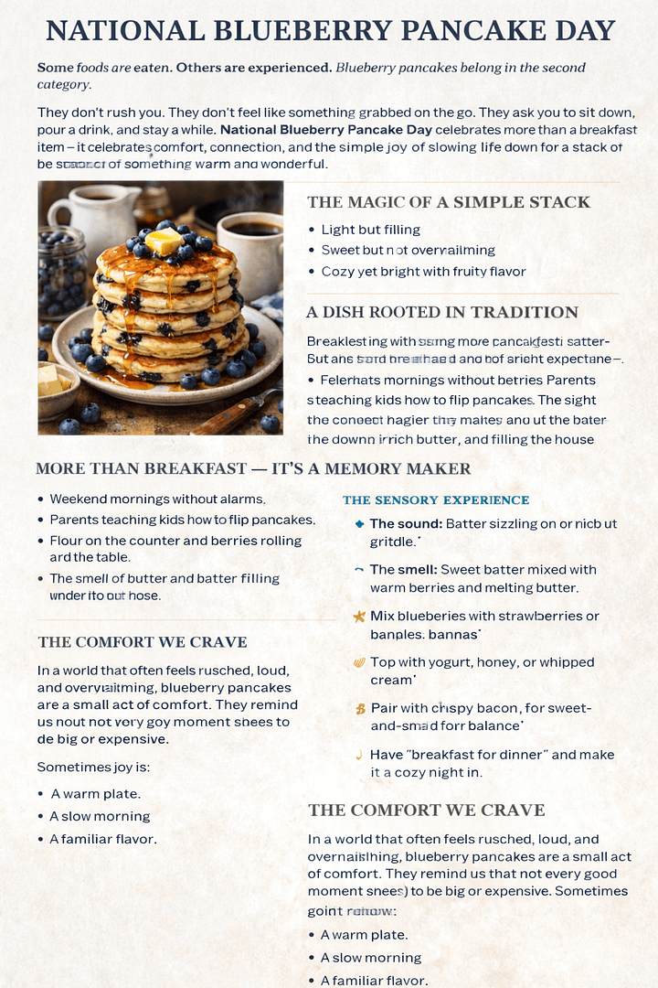 National Blueberry Pancake Day 9 National Blueberry Pancake Day
