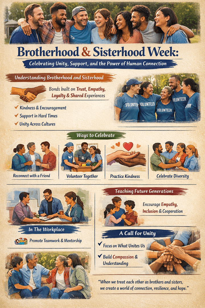 Brotherhood & Sisterhood Week: Celebrating Unity, Support, and Human Connection 1 63791386 8f4c 465a 944e 47eb16d9a283
