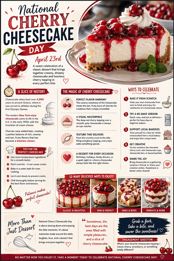🍒 National Cherry Cheesecake Day: A Sweet Celebration of a Classic Dessert 1 bf381c6c ed16 4495 ae82 86ec9d390533