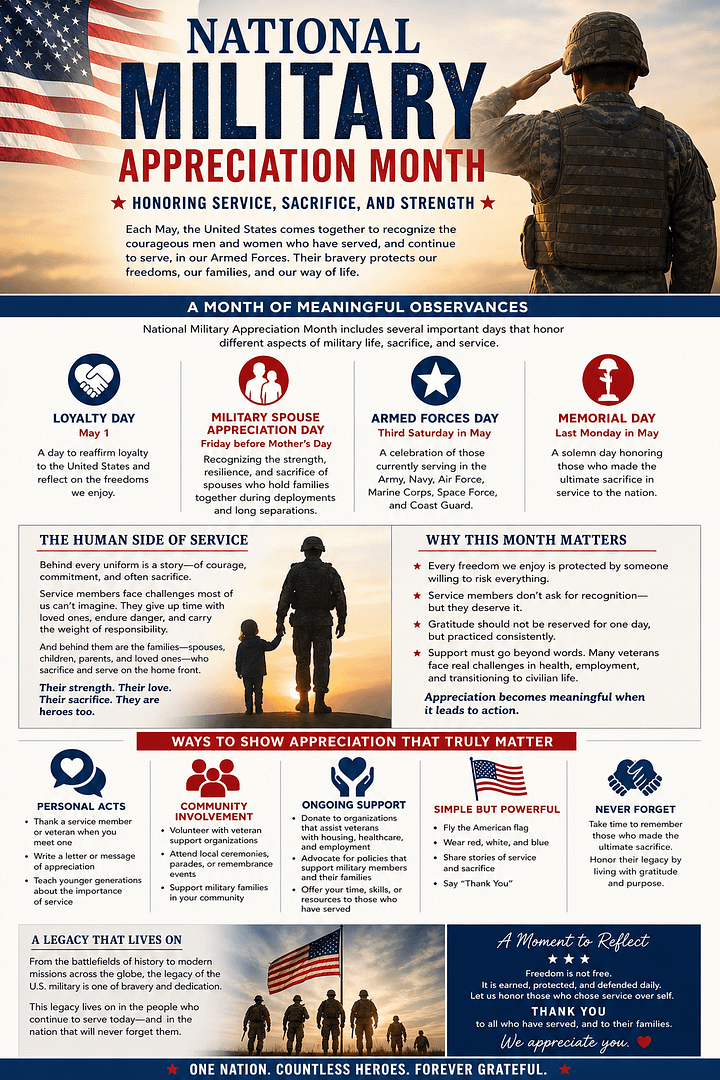 National Military Appreciation Month: Honoring Service, Sacrifice, and Strength 1 da98731c ca46 4126 af8c 58e7ca253f43