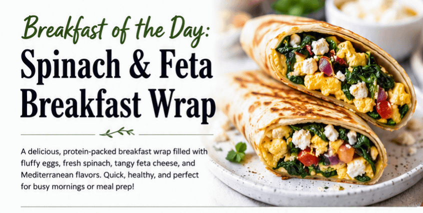 Breakfast of the Day: Spinach & Feta Breakfast Wrap