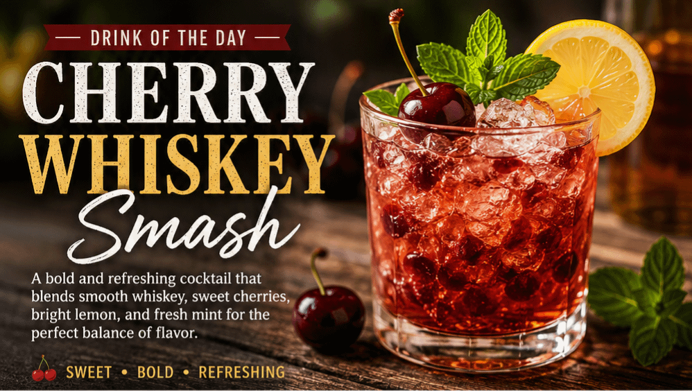 Drink of the Day: Cherry Whiskey Smash 1 Drink of the Day: Cherry Whiskey Smash